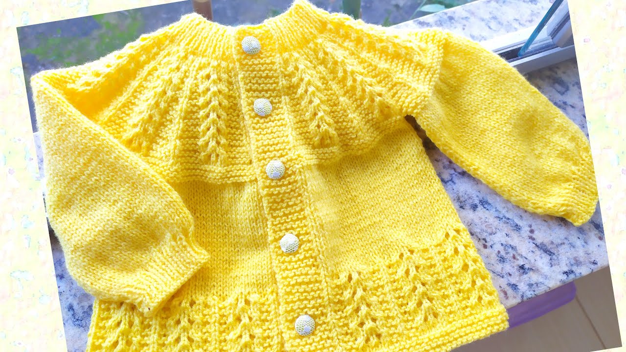 CARDIGAN EN DOS AGUJAS PARA BEBÉ de 9 meses a 1 año