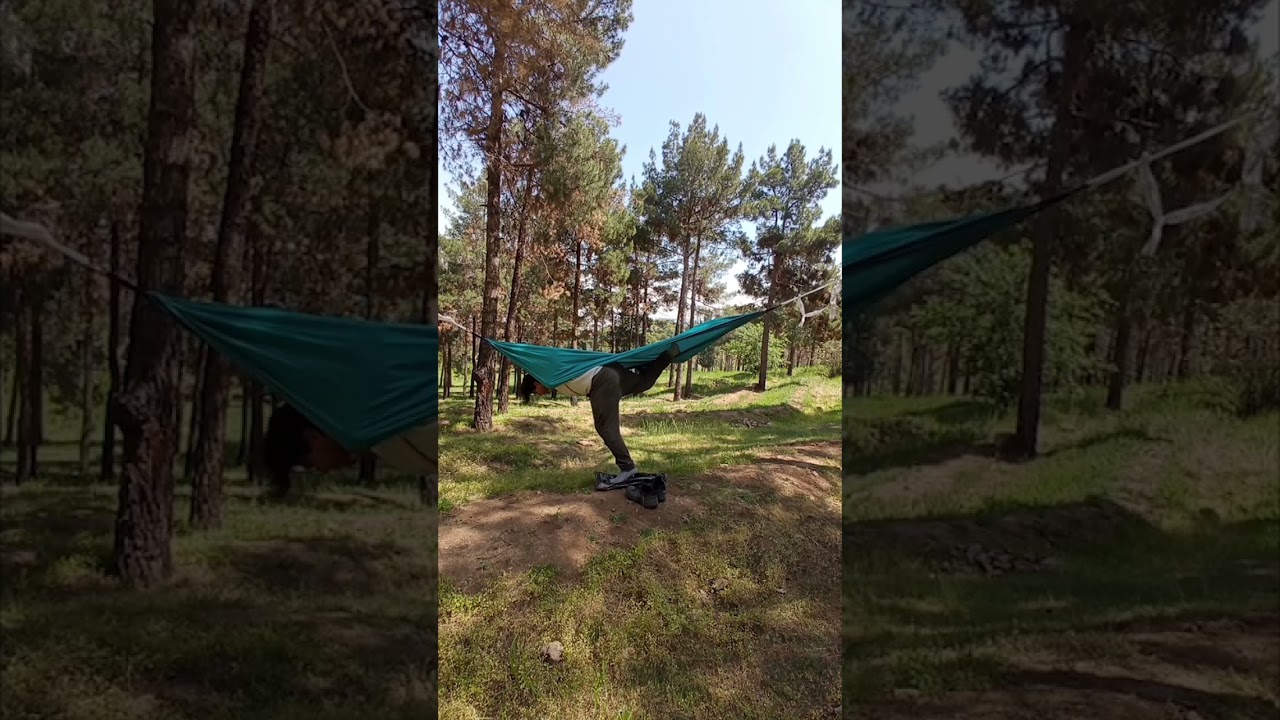 the easiest way to use the hammock #nature #camper #camping #campinglife #naturecamping #hammocks