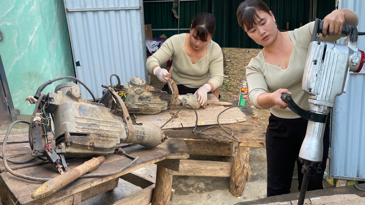 Repair Complete Restoration Of Concrete Chisel, Electricity Engine Restoration \ Blacksmith Girl