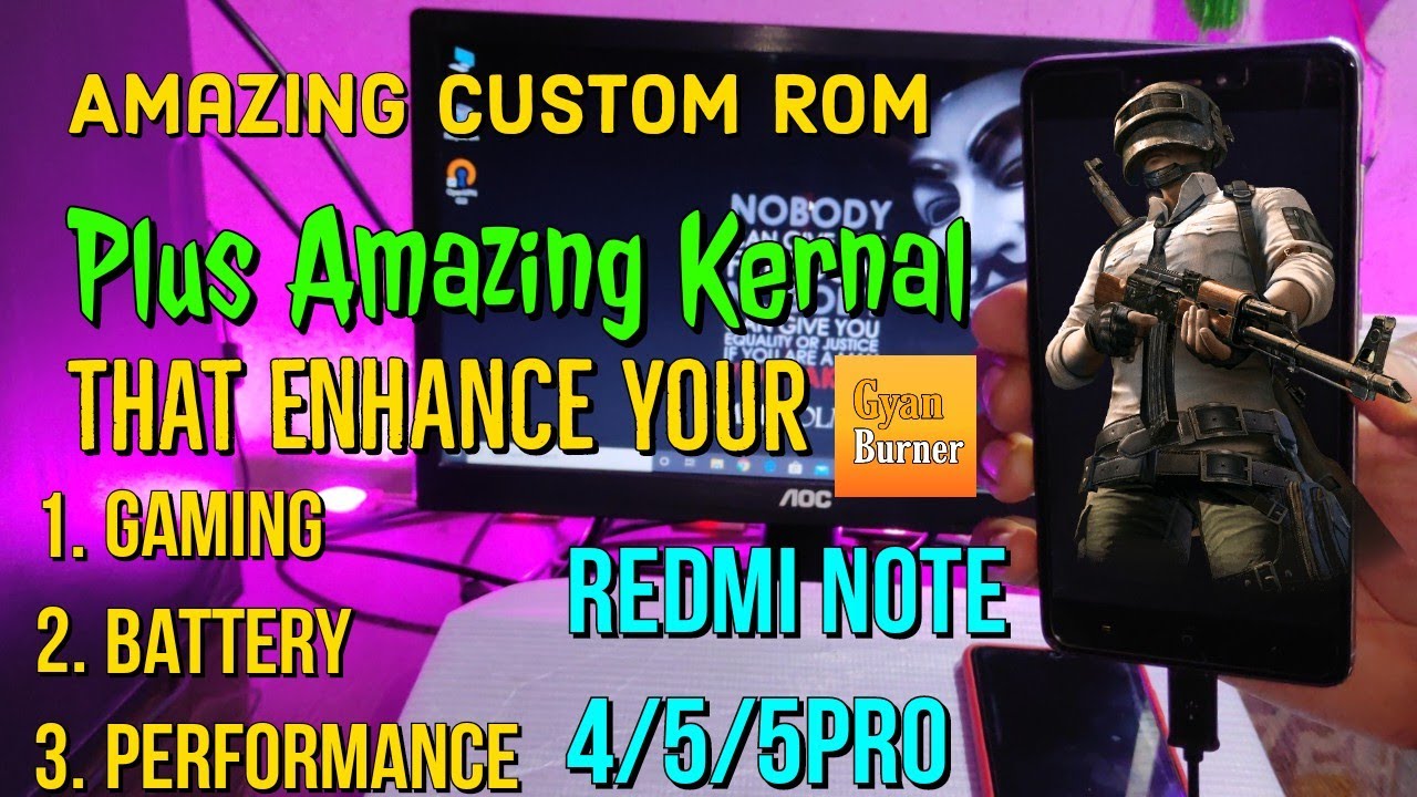 New Custom Rom plus Powerful Kernel= Pubg+Battery+performance+Customization for Redmi Note 4/5/5 Pro