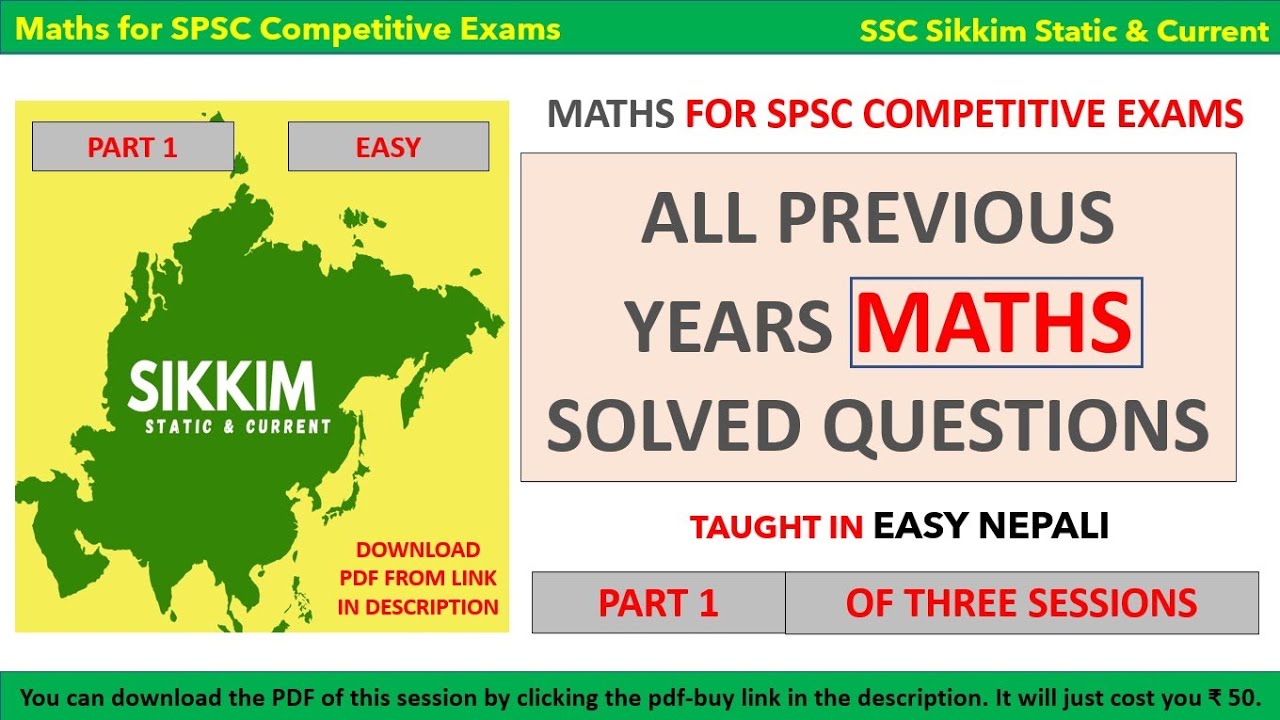 SPSC Maths previous years Questions  Part 1 Solved  Quantitative Aptitude