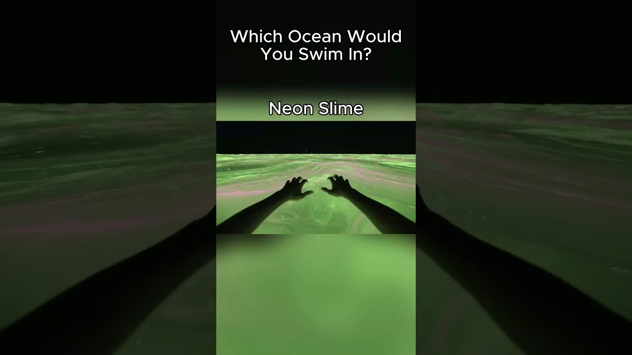 Can You Survive the Neon Slime Ocean Challenge? #ai #asmr #relax