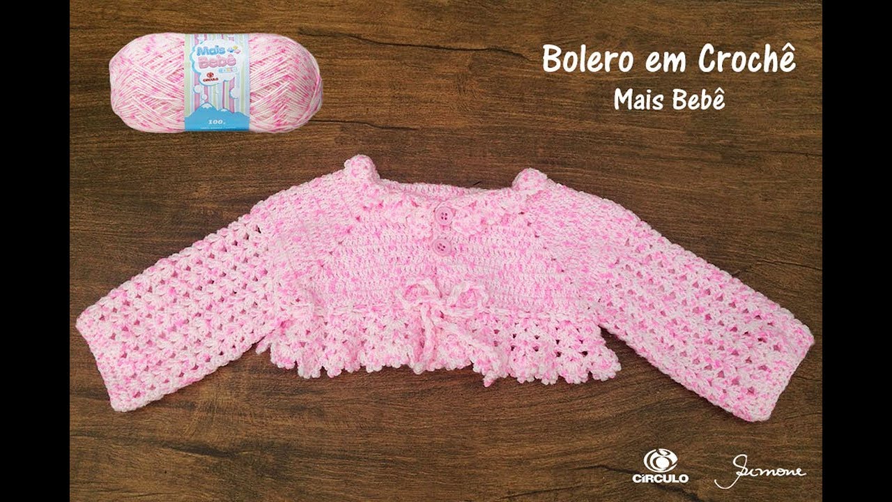 Bolero em Crochê para bebê passo a passo professora Simone Eleotério