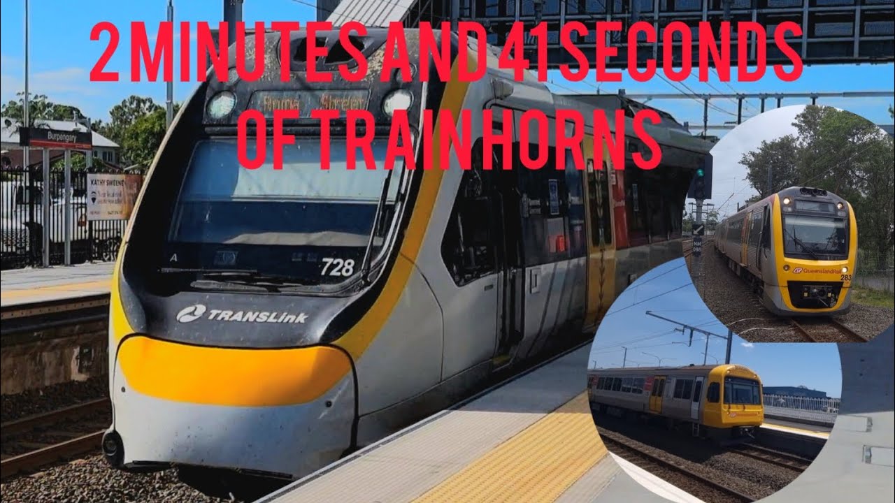 Exactly 2 minutes and 41 seconds of train horns 