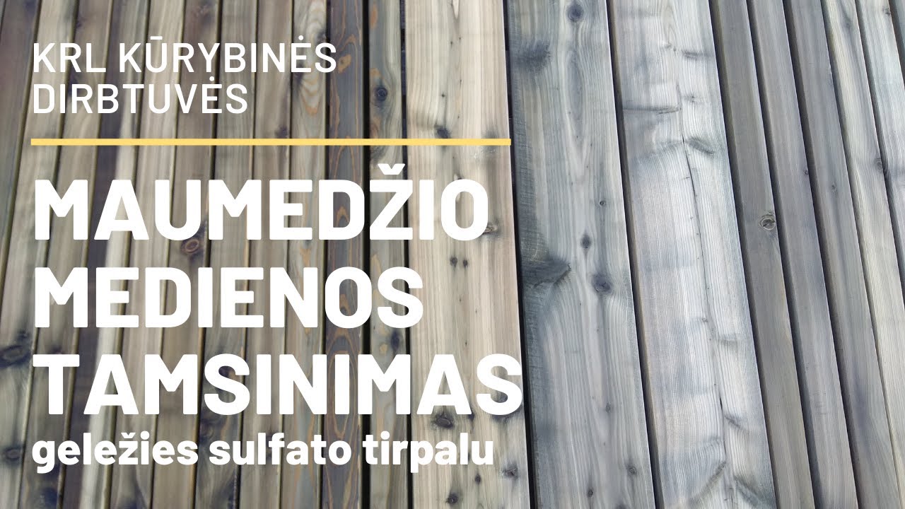 Larch Wood Aged with Iron Sulphate FeSo4. Maumedžio medienos tamsinimas geležies sulfatu