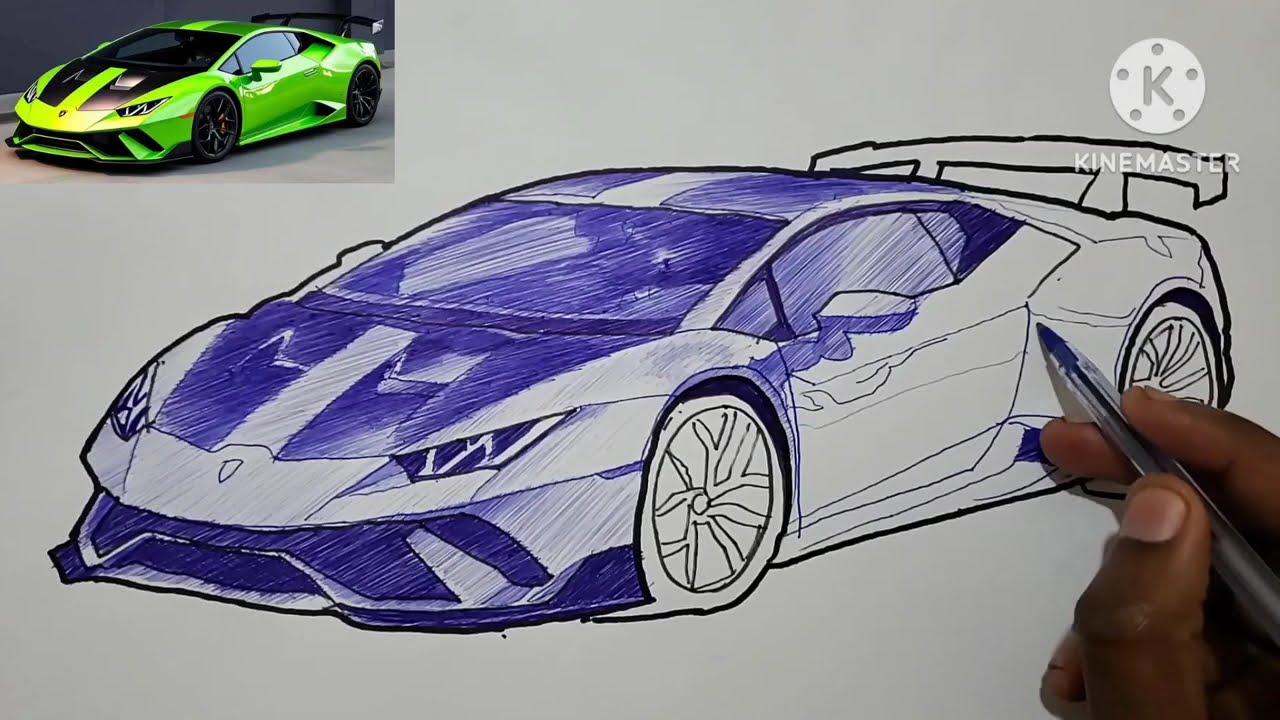 Lamborghini Huracán Drawing | How to draw a Lamborghini Huracán Performante step by step (tutorial)