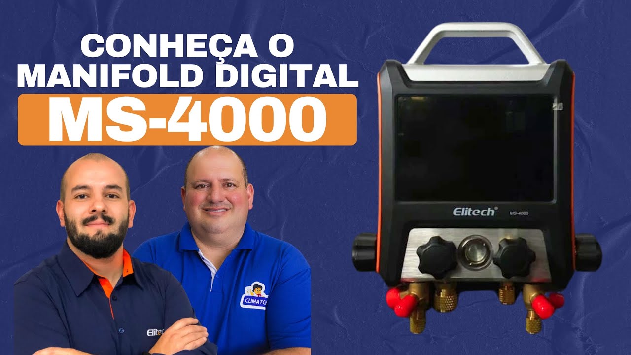 MANIFOLD DIGITAL MS-4000 COM VACUOMETRO - BLUETOOTH - 4 VIAS - ELITECH