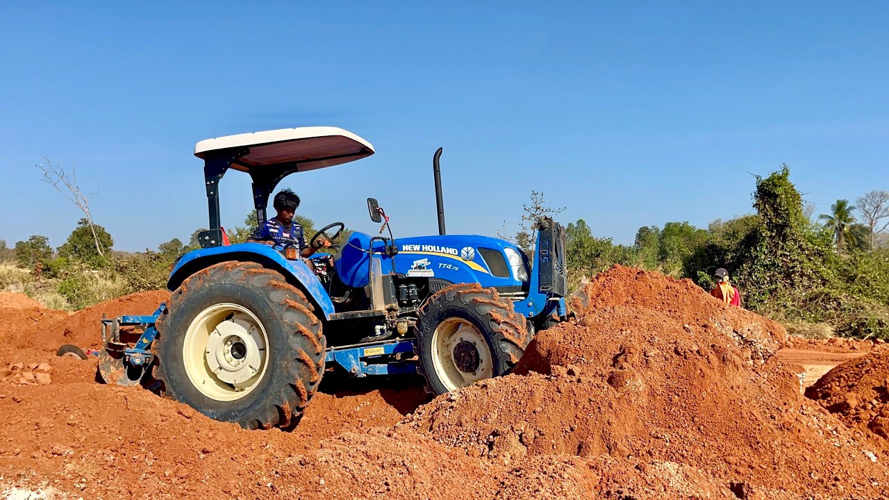 NEW HOLLAND TT4.75 75พลังม้าแรงจัด รถใหม่+คนขับวัยรุ่นดันดินแดงมันๆครับงานนี้ EP.1840