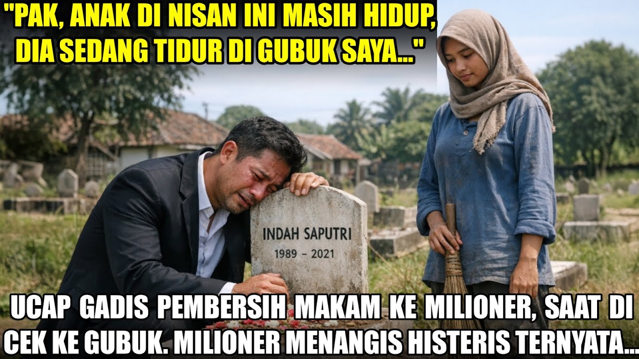Pak, Anak Di Makam Ini Masih Hidup Di Gubuk Saya, Kata Gadis Miskin, Milioner Itu Langsung Syok..