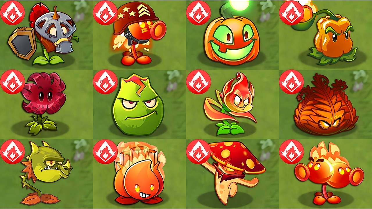 All FIRE Plants Power-Up! vs PvZ 2 All Final Boss - PvZ 2 Mod Final Boss