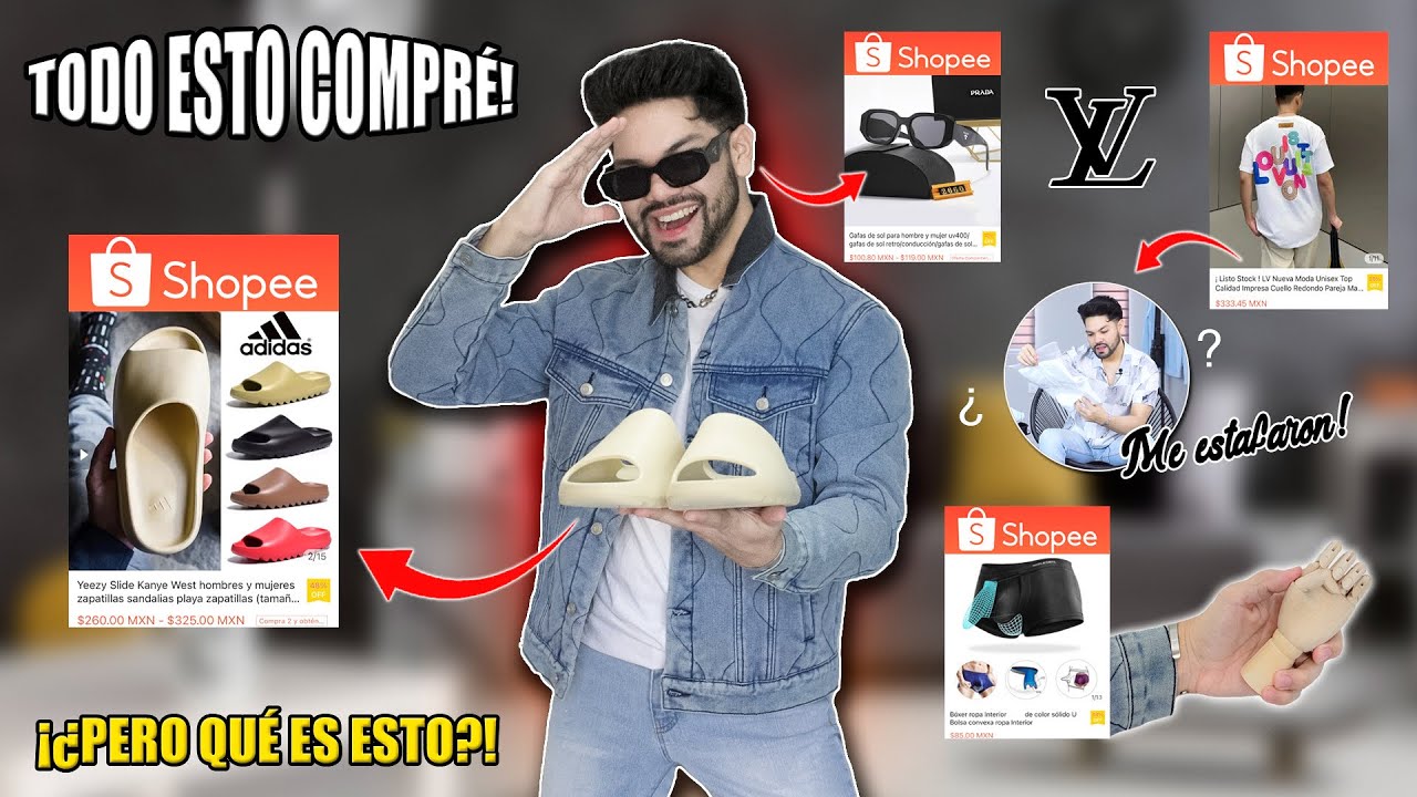 MIS COMPRAS EN SHOPEE | YEEZY SLIDE, ROPA LOUIS VUITTON, LENTES PRADA ¡Súper Barato y Original!