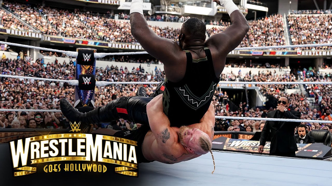 Брок Леснар отправляет Омоса в Суплекс-Сити: лучшие моменты воскресной WrestleMania 39