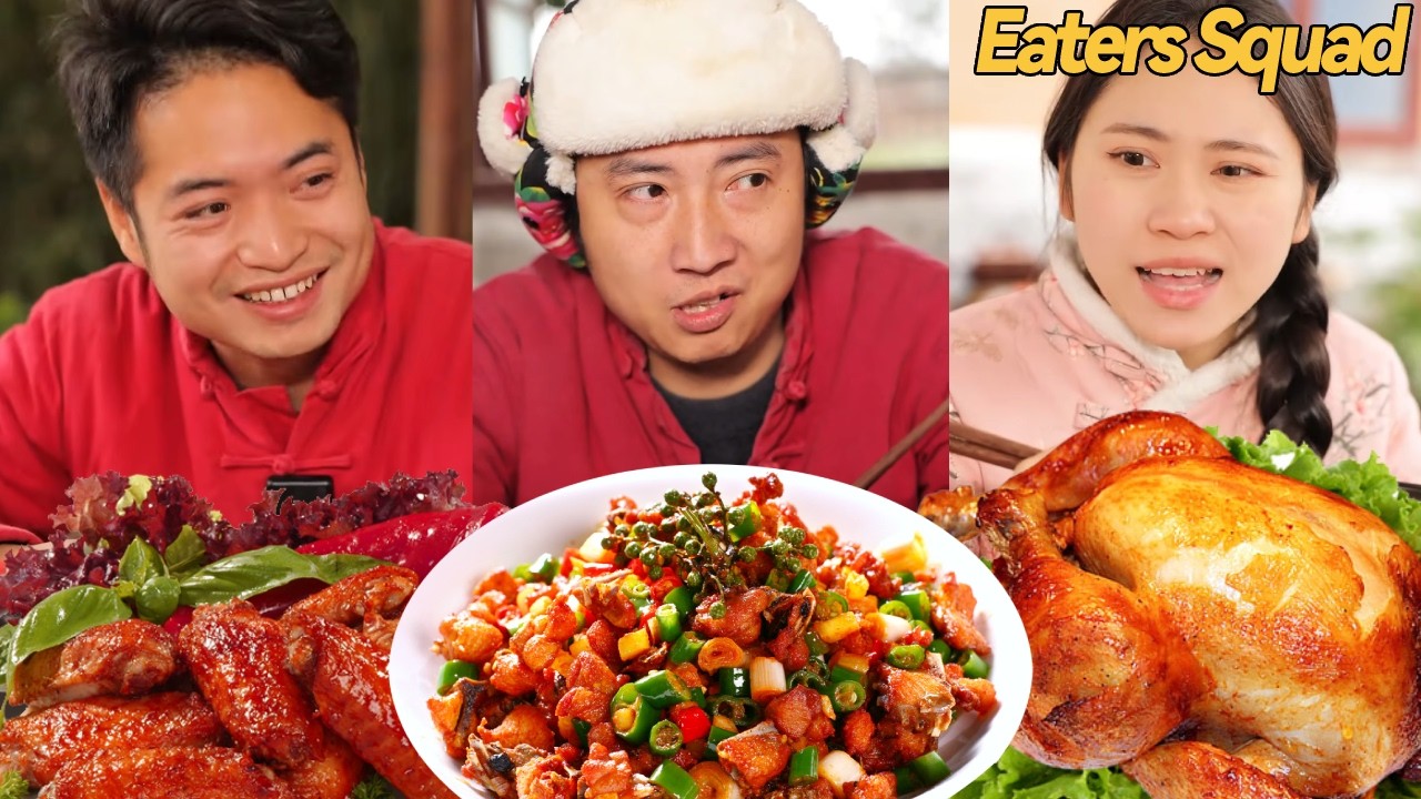 When did Old Wang finish eating all the meat?