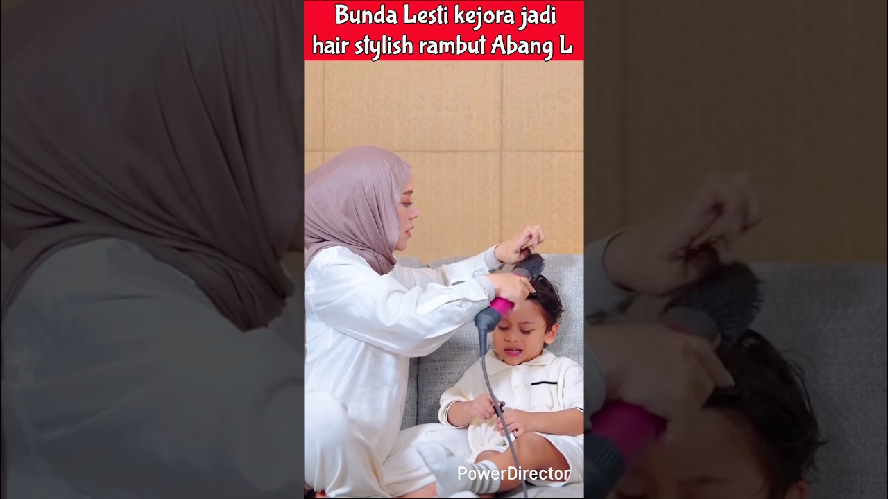 Bunda Lesti kejora jadi hair stylish Abang L #lestikejora #rizkybillar #leslar #lestibillar