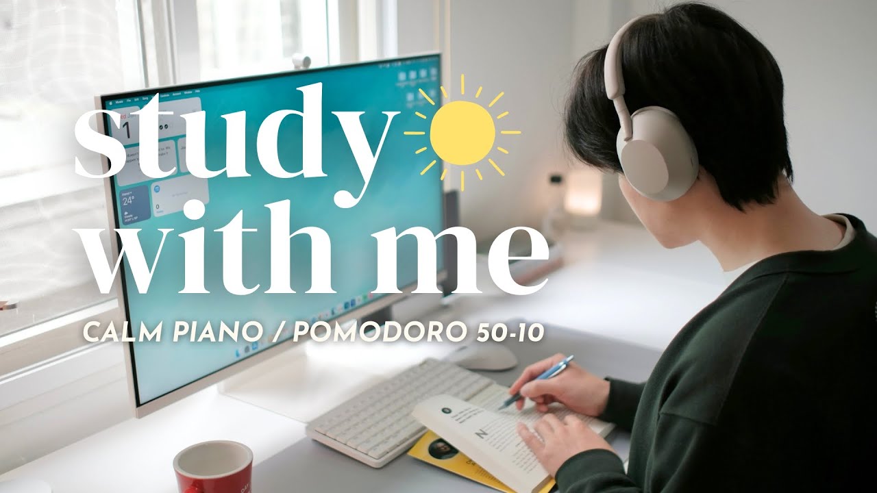📚 5-HOUR STUDY WITH ME TO START NEW YEAR | 🎹 Calm Piano | Pomodoro 50/10