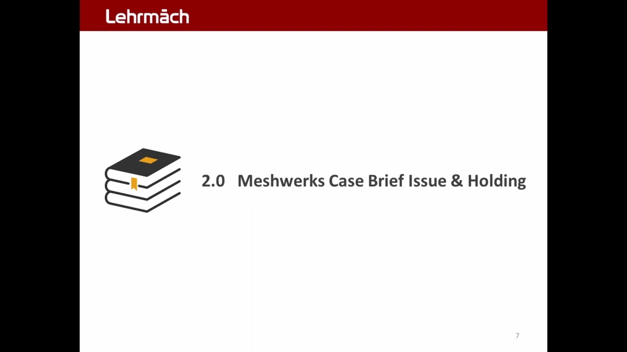 Meshwerks Copyright OCP 7.0 - Case Issues Holdings Cover