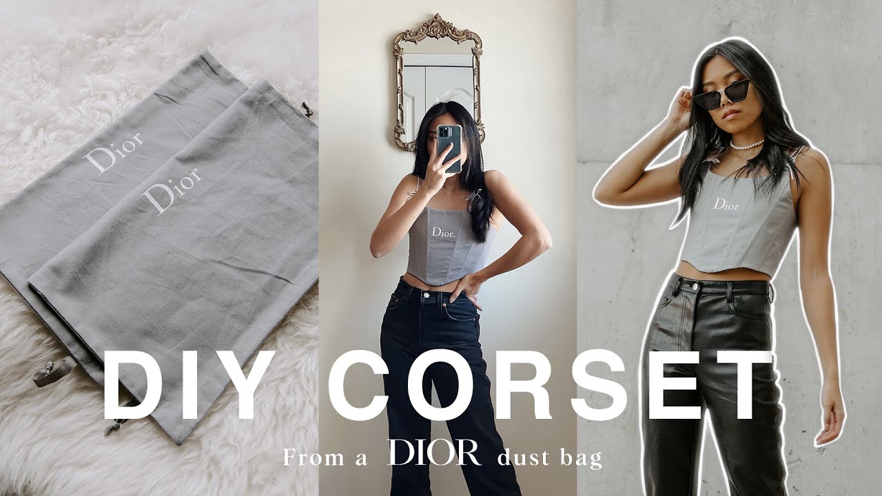 DIY CORSET | Flipping a Dior dust bag into a corset top | deconstrut