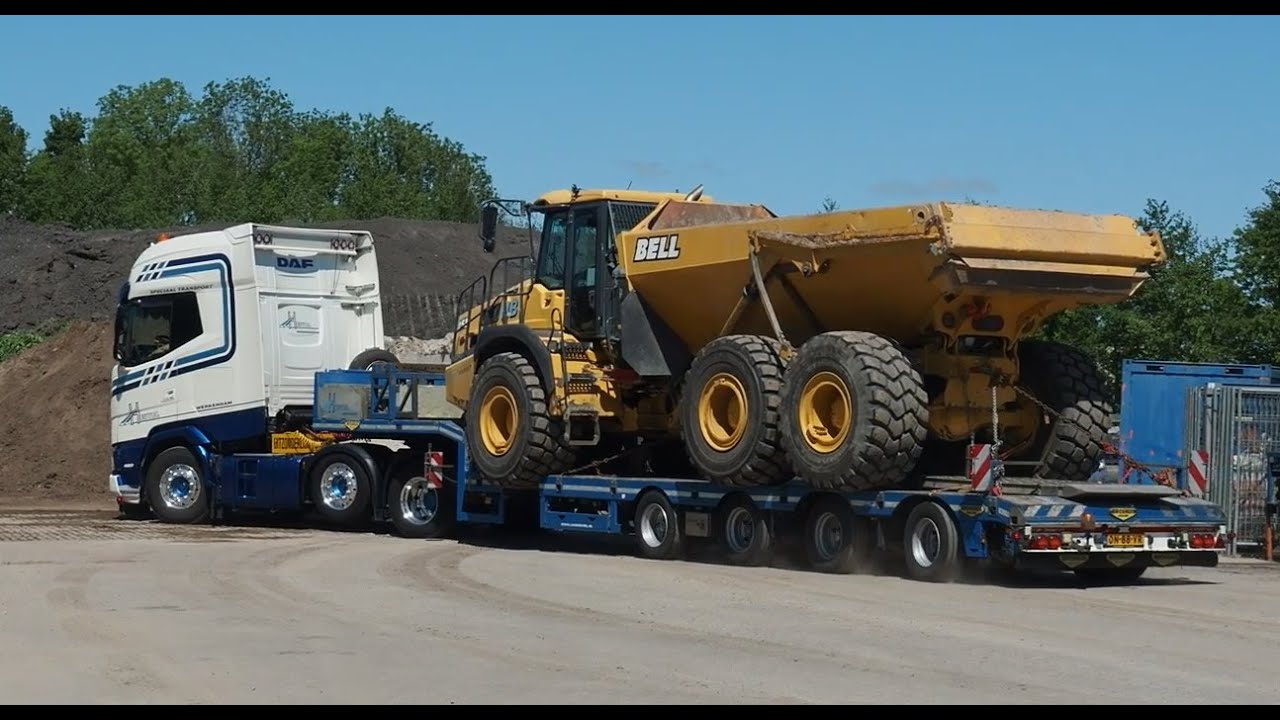 Wat heb ik gezien Vandaag!  Bell Knikdumper op Dieplader Rijden