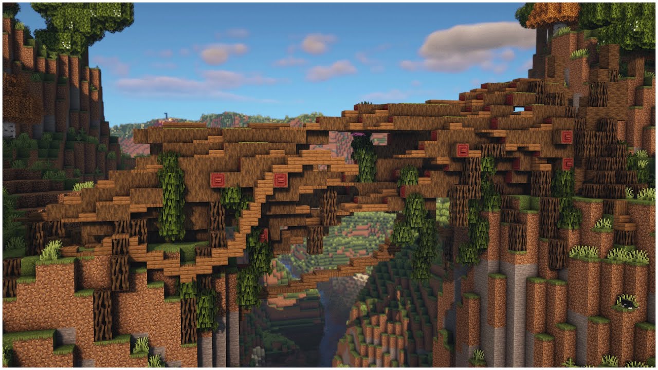 Minecraft | How to build a 1.19 Fallen Mangrove Tree Bridge