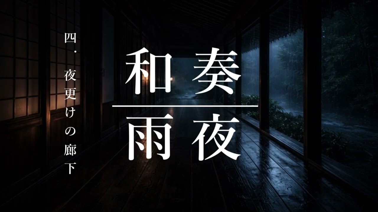 【雨音×和楽器BGM】4.夜更けの廊下  Midnight Corridor｜作業・集中・睡眠