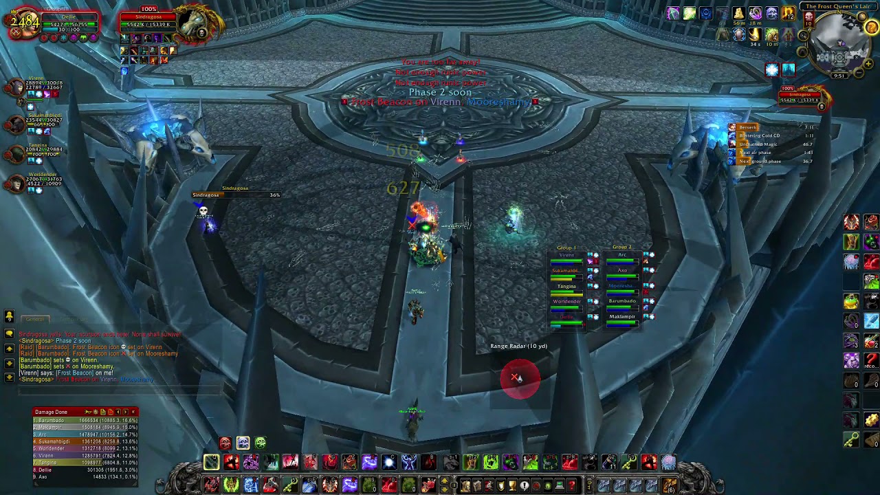 WoW Warmane Lordaeron [Rise] Sindragosa 10hc. DK Solo Tank