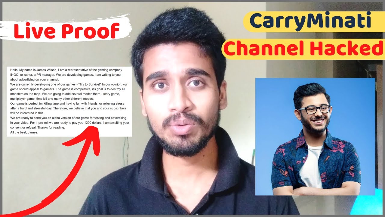Big News | Carryminati YouTube Channel Hacked !! But How?? Live Proof!!  Be Aware You're NEXT!!