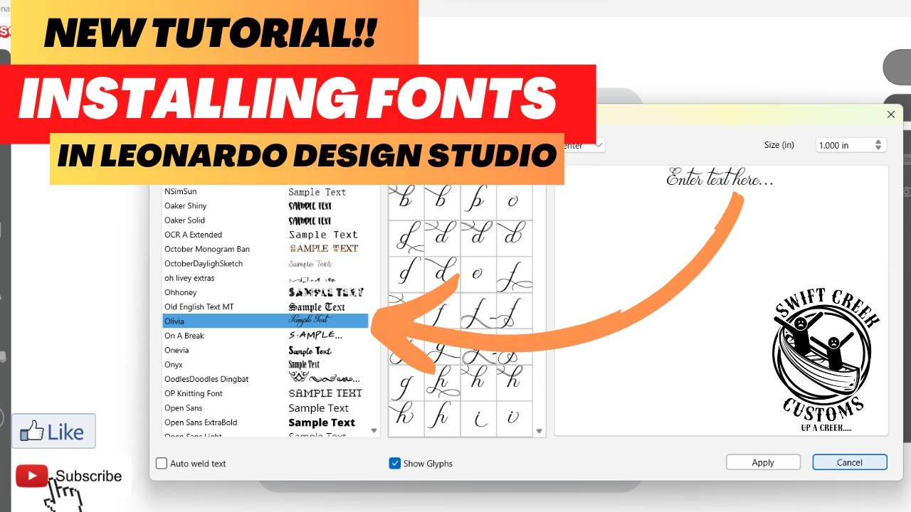 Установка шрифтов в Siser Leonardo Design Studio