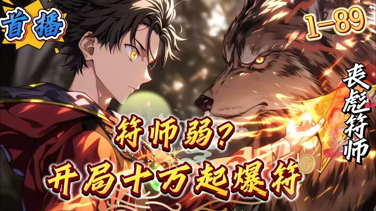 首播《全民：符师弱？开局十万起爆符》1-89 陆渊穿越全民皆可觉醒职业的世界。这里游戏融入现世，副本在世间出现，野外出现野生怪物，为祸世间，人类的生存范围越来越少。