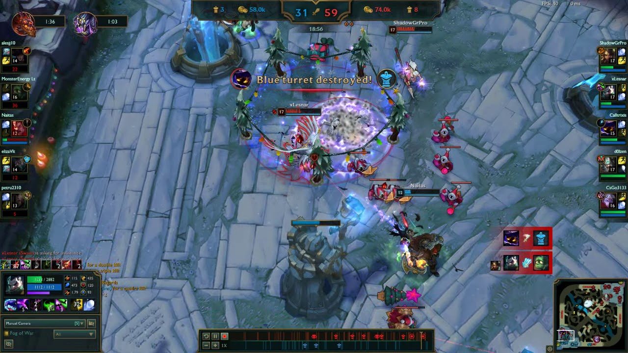 Pentakill Swain 1v5 URF (G)OLD Days 2016 , Unkillable , LOL