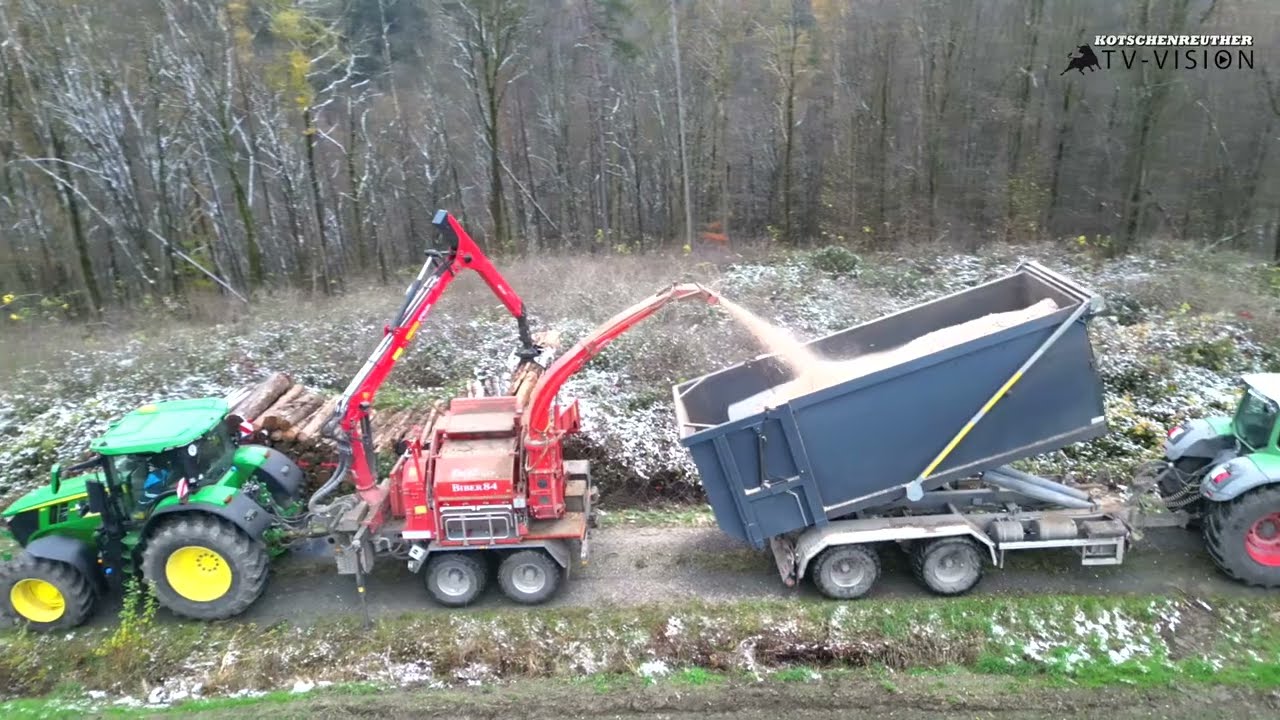 John Deere 7R 350 Kotschenreuther Rückfahreinrichtung optimal für Holzhäcksler an der Heckzapfwelle