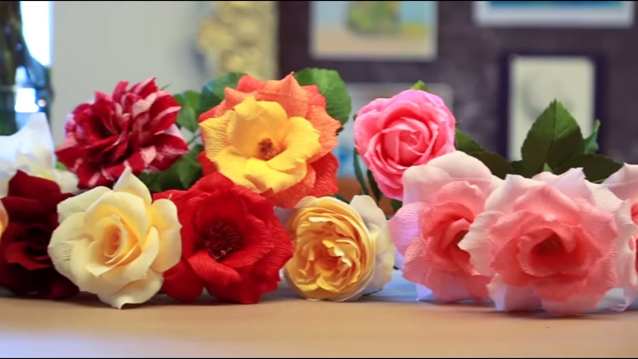 Crepe Paper Roses Tutorial
