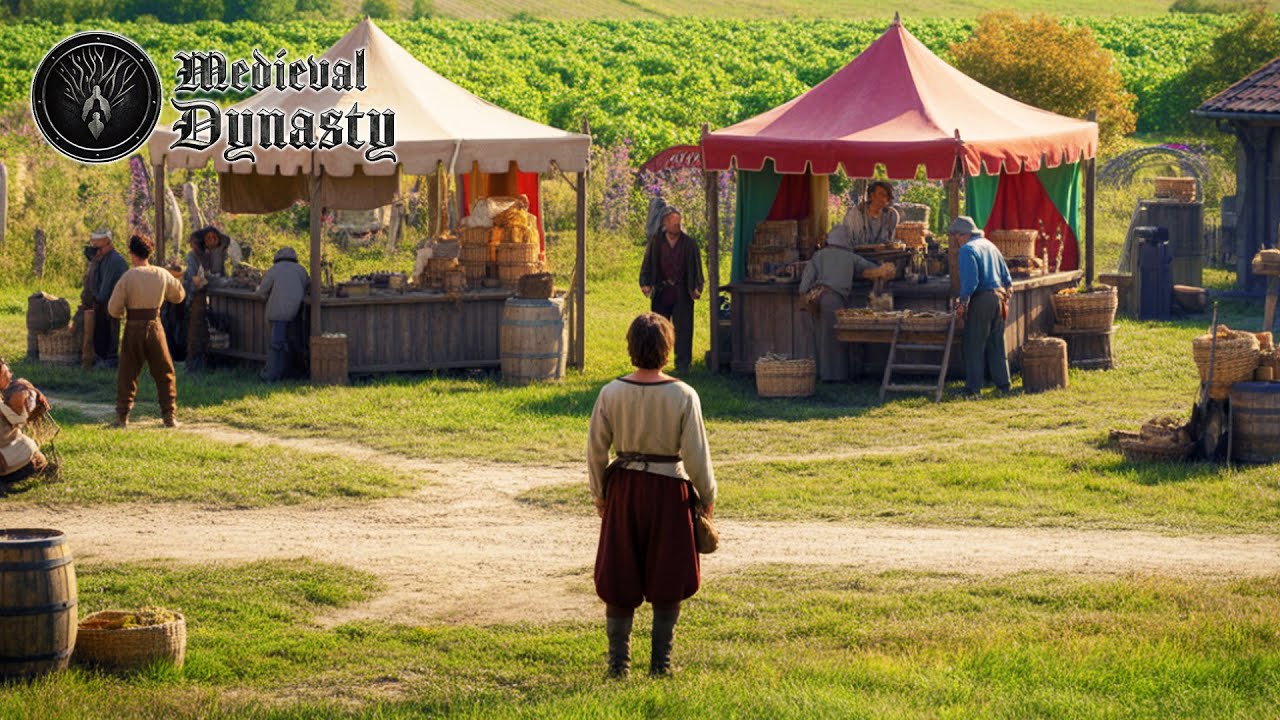 Medieval Dynasty - Expansão da Vila Novos Moradores, Mercadinhos e Estoque de Linho! [EP27]