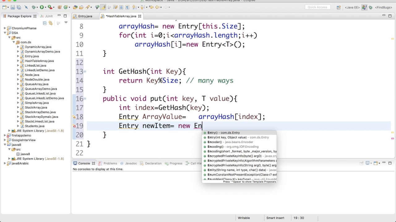 16-  Implement Hash-Table in Java
