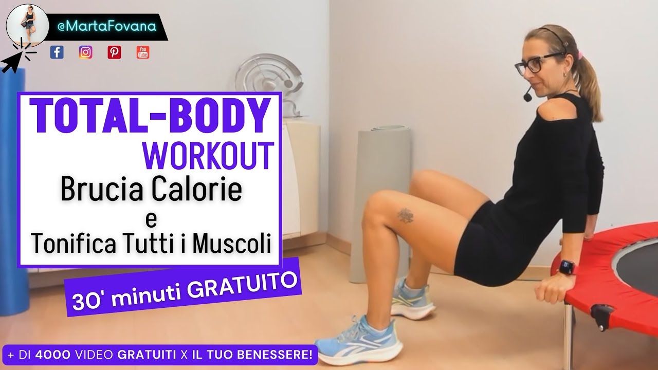 Trampolino Total Body con Pesetti | 30 Min di Allenamento Completo a Casa