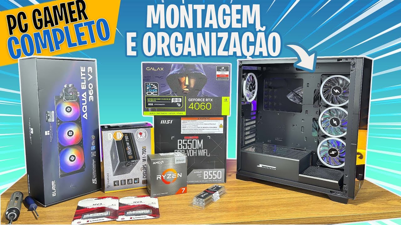 (POV) Montando o MELHOR PC GAMER AM4 c/ 5700X3D e RTX 4060 (ORGANIZAÇÃO COMPLETA)