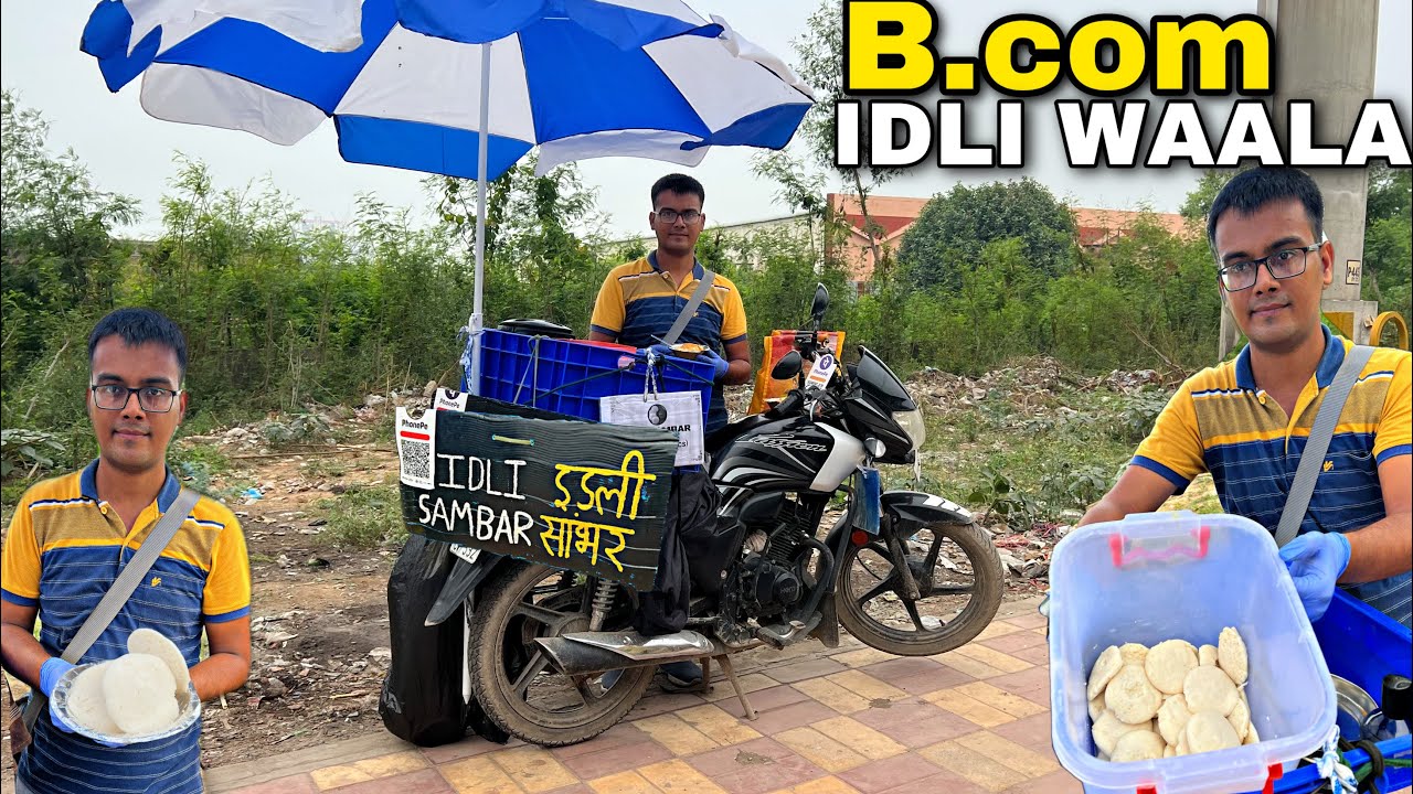 B.com इडली waala। Naukri छोड़ शुरू किया apna Idli सांभर का Business। Faridabad street Food India