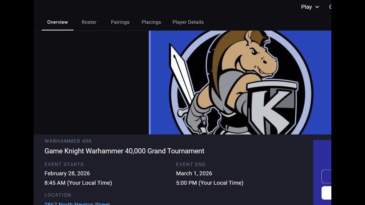Game Knight Warhammer 40k GT post-event recap and Discussion!