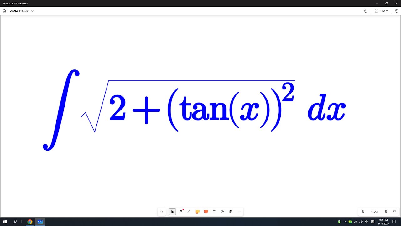 Integral of sqrt(2+(tanx)^2) using bivariate sub method