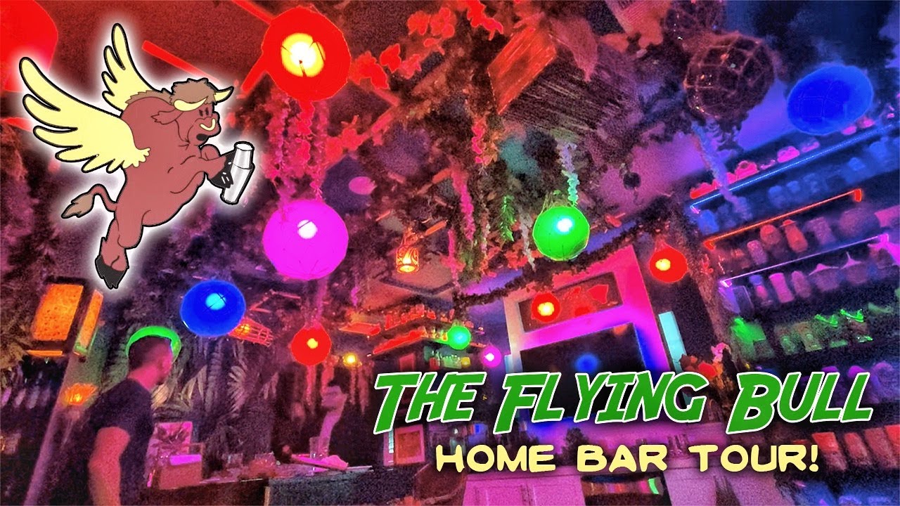 Home Tiki Bar Tour! THE FLYING BULL LOUNGE in Irvine, CA!