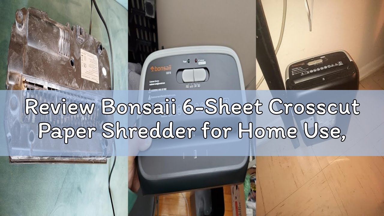 Review Bonsaii 6-Sheet Crosscut Paper Shredder for Home Use, Small Paper Shredder for Home Office, P