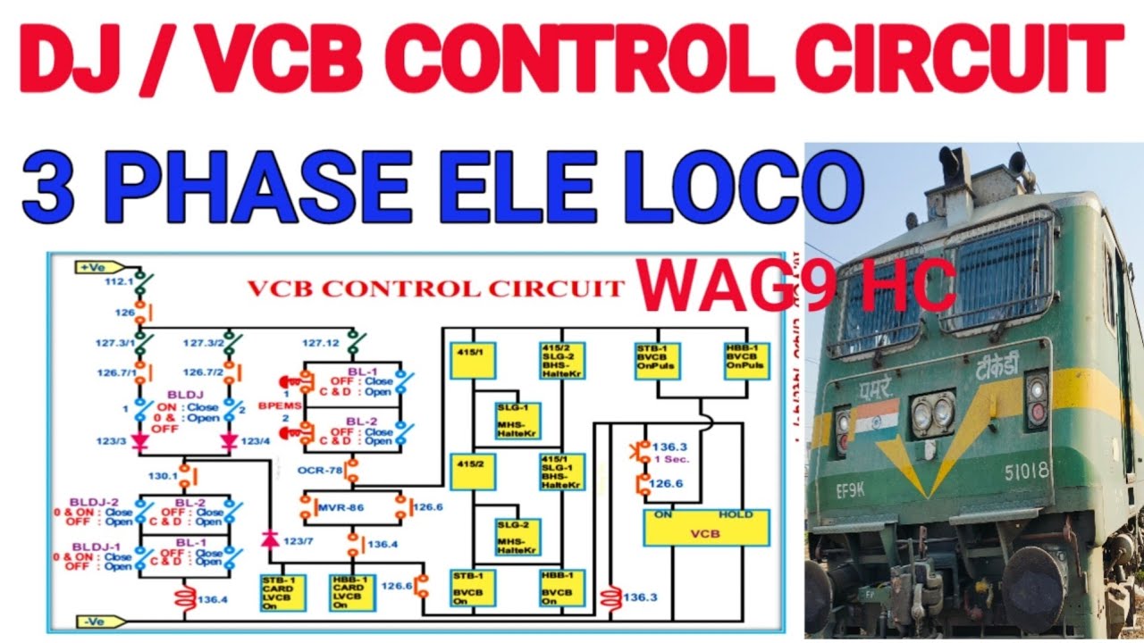 VCB/DJ control circuit 3 phase loco#DJ control circuit WAG9 loco #locomotive #VCB control circuit