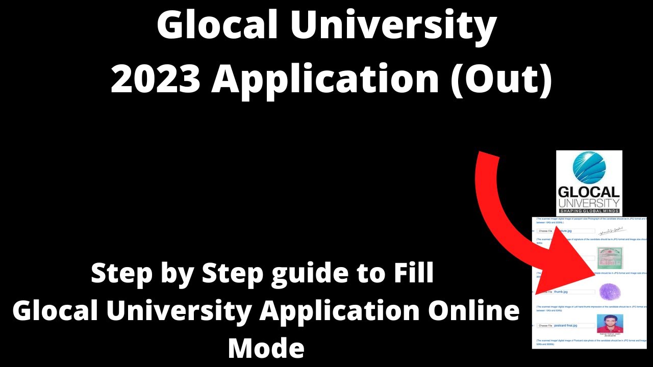 Glocal University Admission 2023 Application (Started)- How to Fill Application Form Online Mode