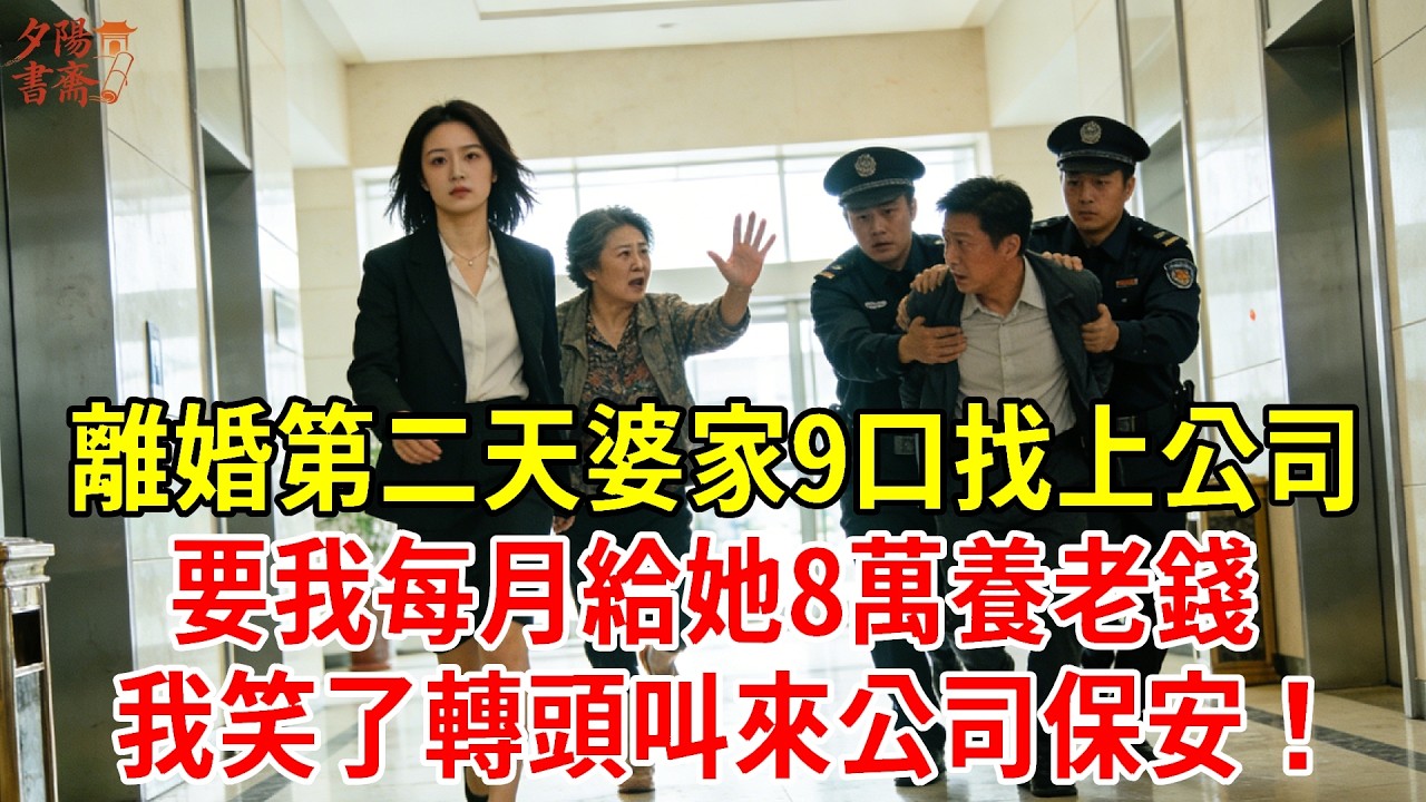【優秀爽文】離婚第二天婆家9口找上公司，要我每月給她8萬養老錢，我笑了轉頭叫來公司保安！#為人處世#經驗#情感故事#戀愛#情感#婚姻#人生感悟