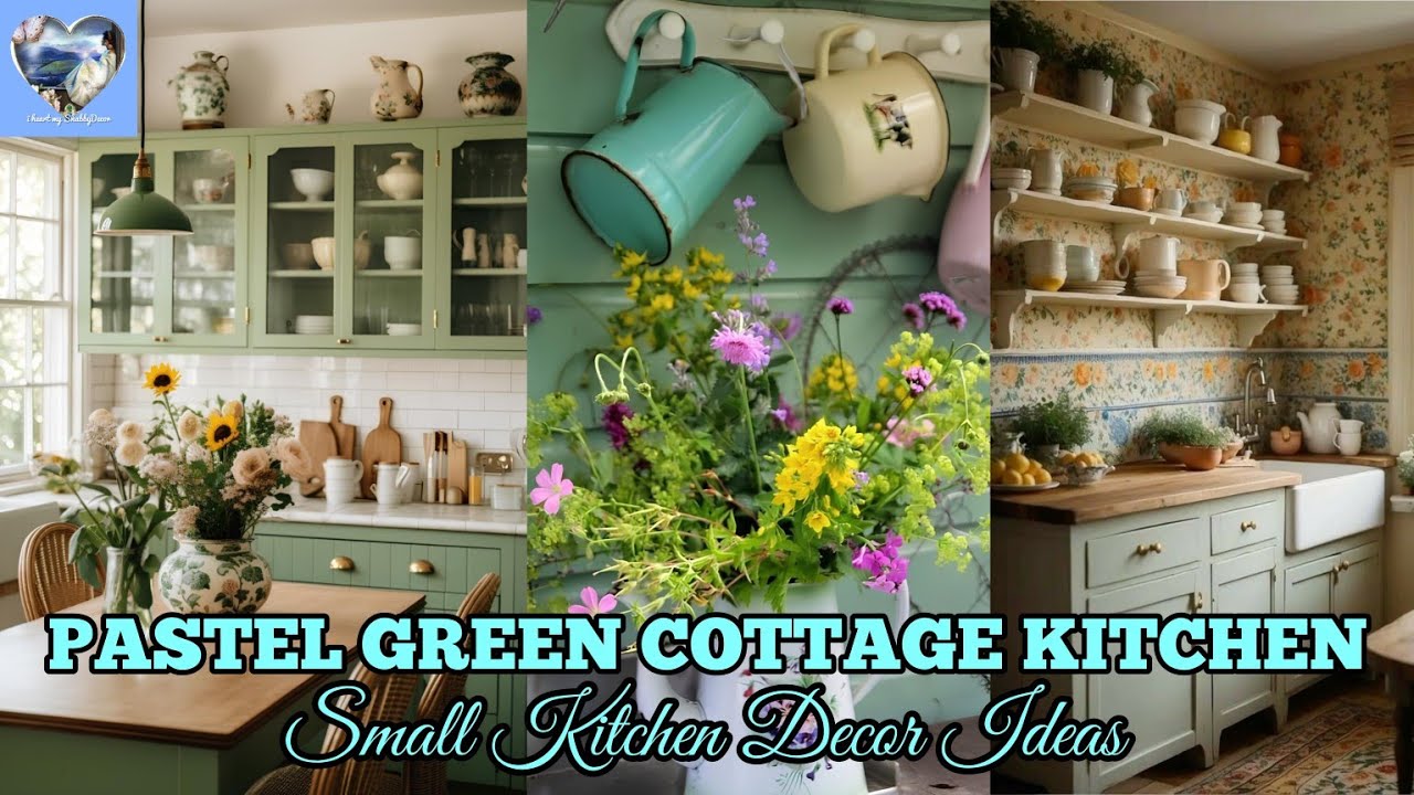 🍏🍃 REDISCOVER SMALL KITCHEN OF YOUR DREAMS: Innovate with Pastel Green & Rustic Vintage Flair DECOR
