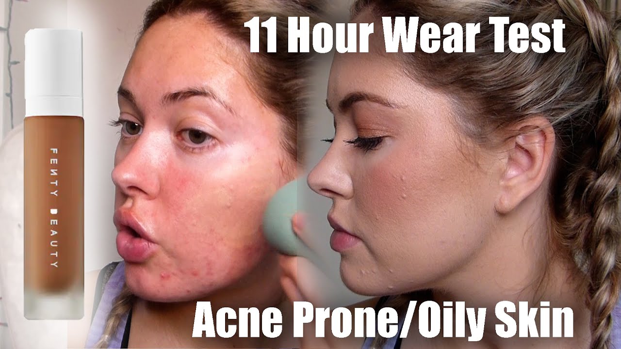 Fenty Pro Filt'r Soft Matte Longwear Foundation WEAR TEST on acne prone & oily skin (shade 185)