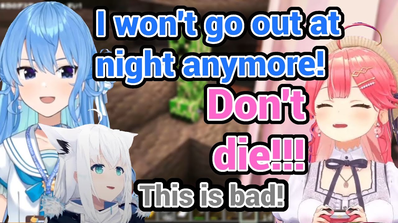 Dorobo Kensetsu (Okayu Fubuki Lui) and Miko Suisei  Epic Failed Moments in Hardcore Minecraft!!