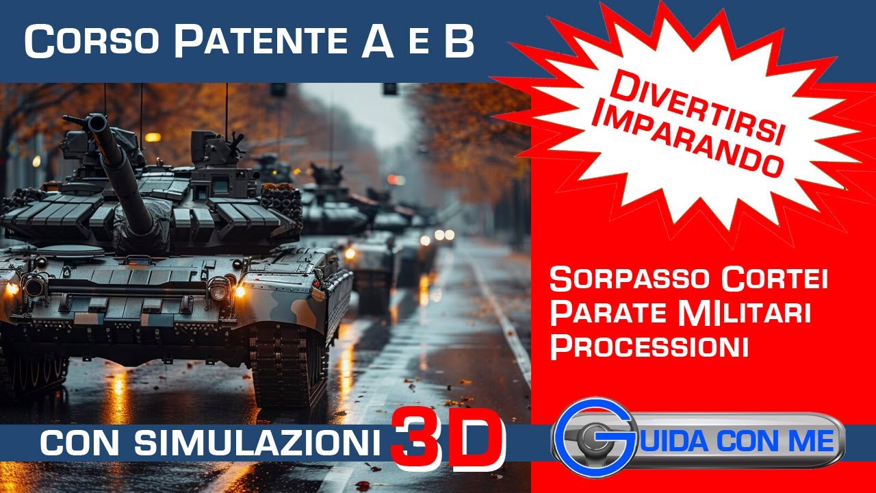 Patente B Sorpasso di cortei, convogli militari, colonne di truppe o di scolari, processioni