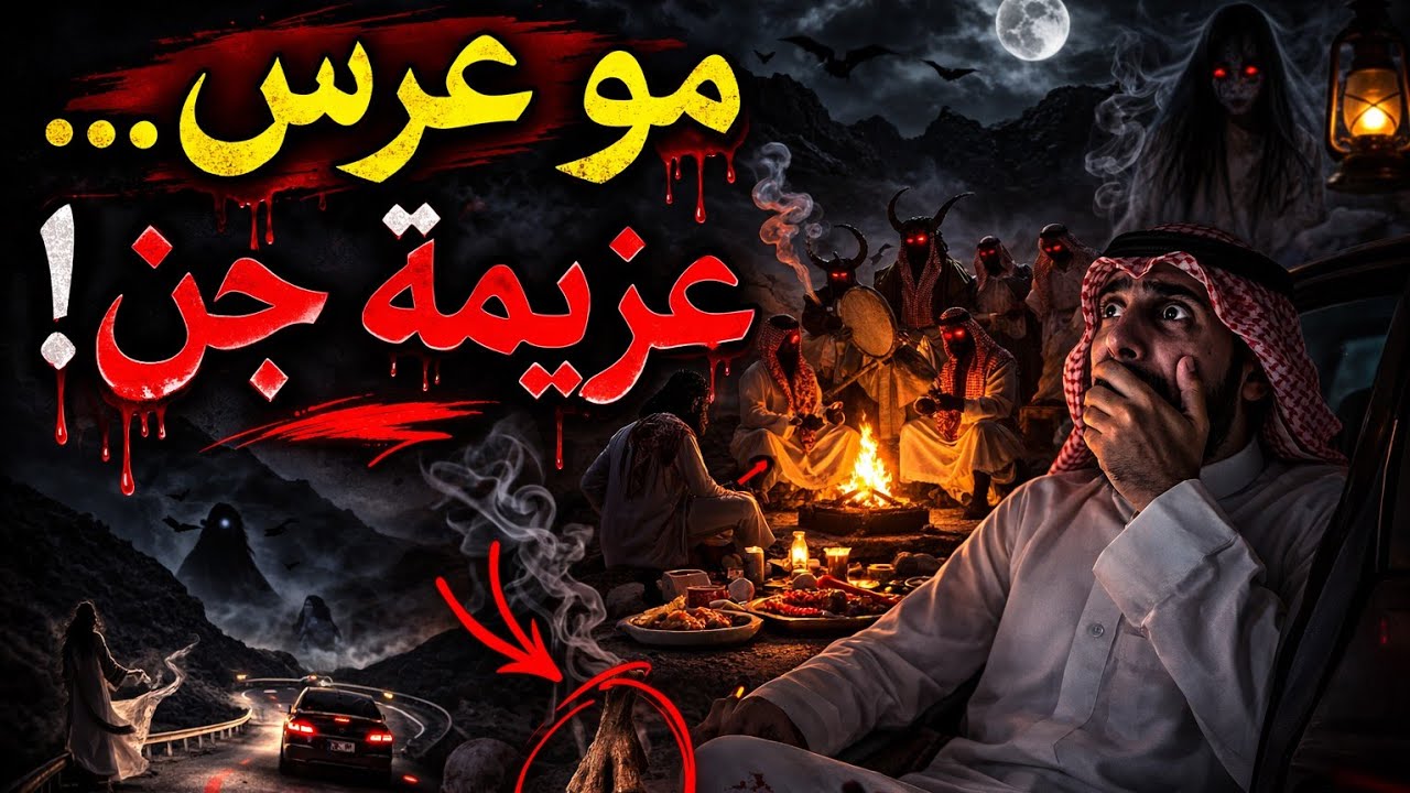 3 قصص رعب سعودية حقيقية… العرس في جبال الجنوب كان عزيمة جن! 👁️🔥