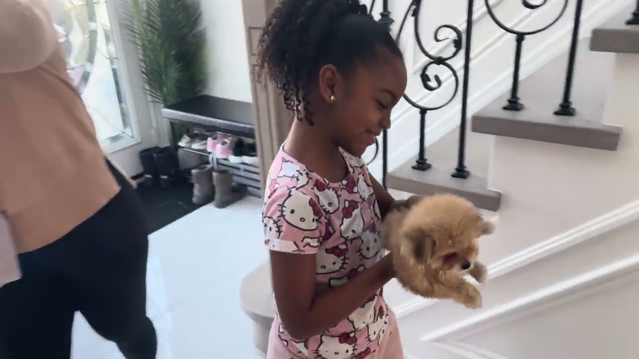 Arabelle gets puppy for Birthday 