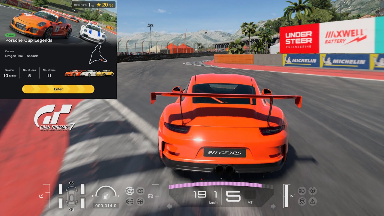 Gran Turismo 7 | Power Pack: Porsche Cup Legends, Dragon Trail Seaside 5Laps - 911 GT3 RS 991 [PS5]